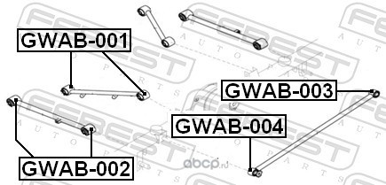 Febest GWAB002 Сайлентблок задней продольной тяги