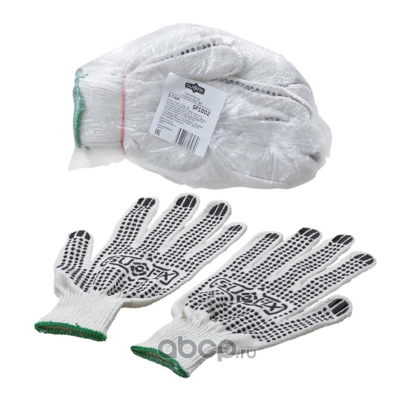 SUFIX SF1002 Перчатки ХБ 4 нити (упаковка 5 пар)