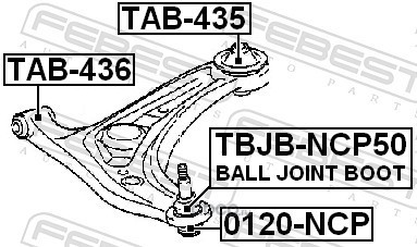 Febest TAB436 Сайлентблок передний переднего рычага