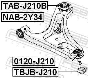 Febest TABJ210B Сайлентблок задний переднего рычага