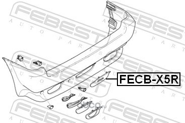 Febest FECBX5R Заглушка буксировочного крюка заднего бампера