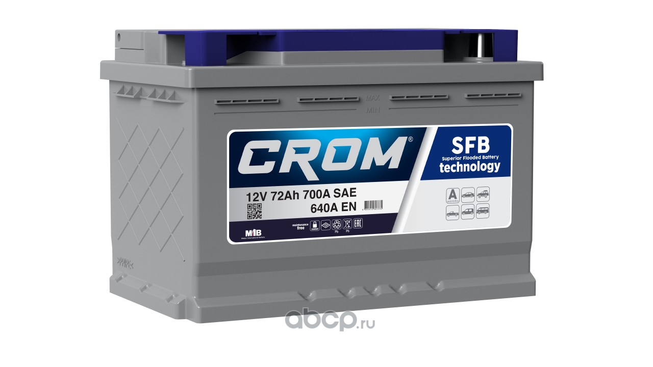 CROM L372064A Батарея аккумуляторная 12В 72Ач 640А обратная поляр. стандартные клеммы