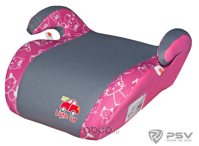 Little Car 125788 Бустер детский 22-36кг. Little Car Smart коты-розовый