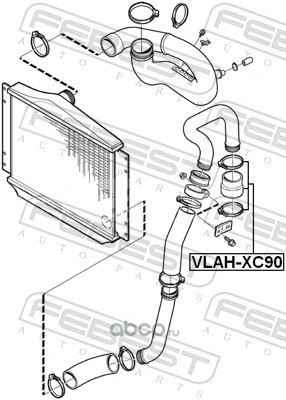 Febest VLAHXC90 Патрубок системы охлаждения