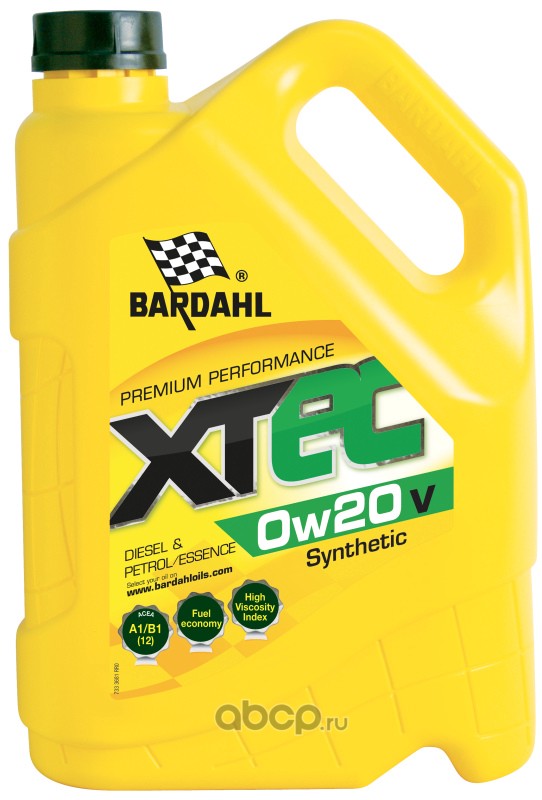 Bardahl 36813 Масло моторное XTEC 0W20 V C5 (A1B1) VOLVO синтетическое 5 л