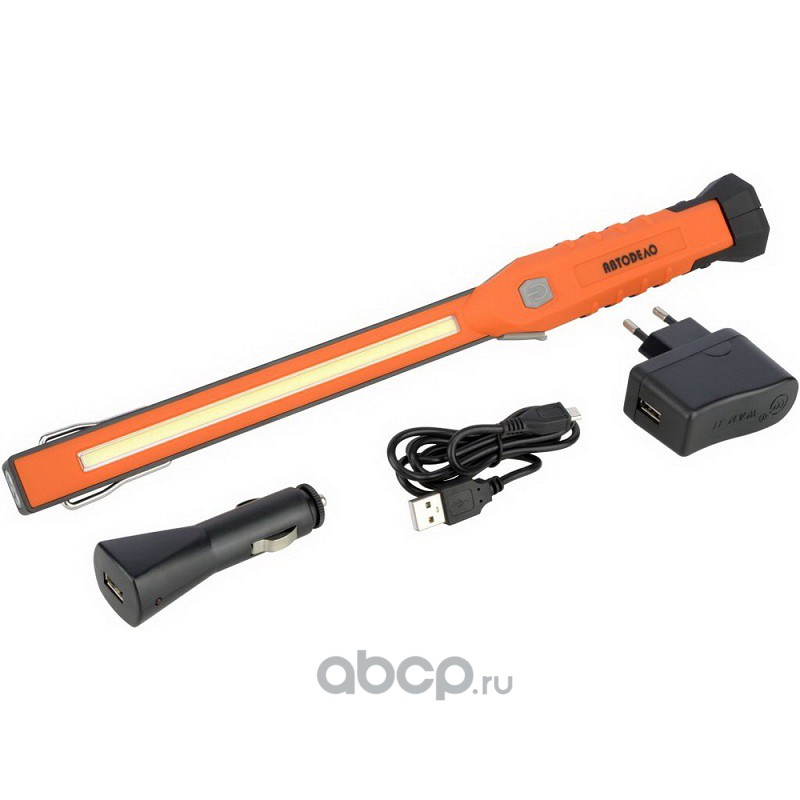 АвтоDело 44306 Переноска светодиодная поворотная с магнитом 3W COB1W LED, 300Lm, Li-ion 1800mAh