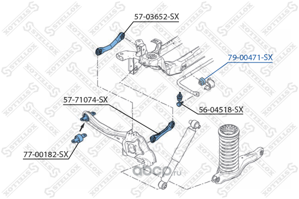 Stellox 7900471SX втулка стабилизатора заднего! Ford Focus C-Max 1.6-2.0TDCi 03-07