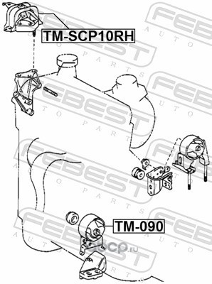 Febest TMSCP10RH Подушка двигателя правая (гидравлическая)