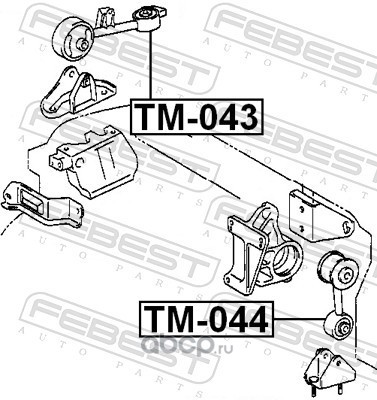 Febest TM044 Подушка двигателя задняя