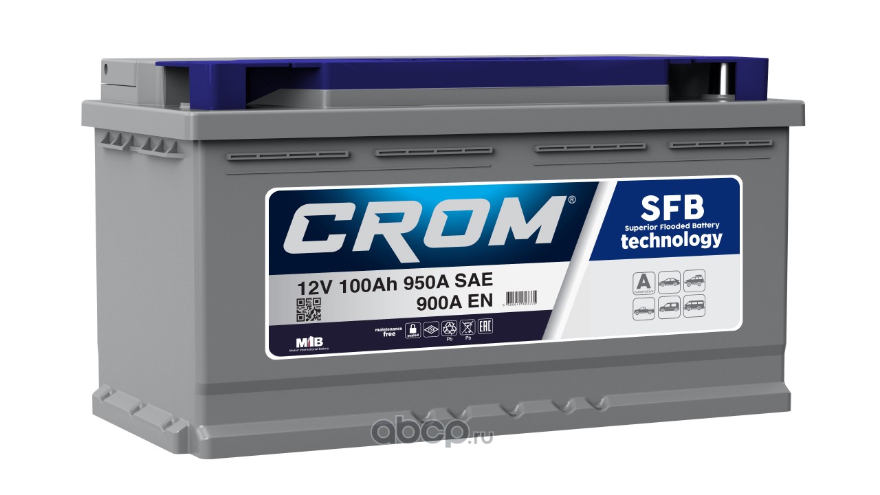 CROM L5100090A Батарея аккумуляторная 12В 100Ач 900А обратная поляр. стандартные клеммы