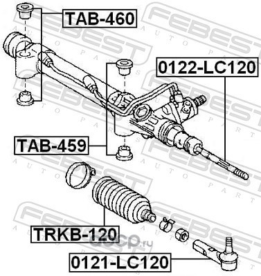 Febest TAB459 Сайлентблок рулевой рейки (комплект)
