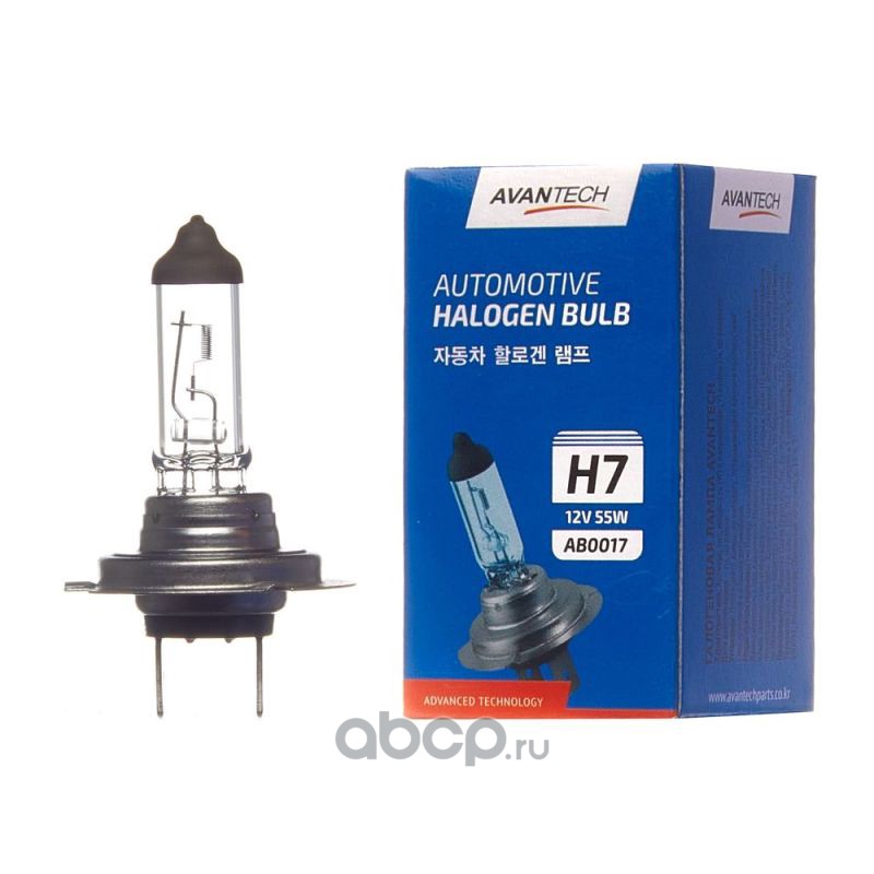 Лампа галогеновая AVANTECH Halogen Bulb H7 PX26d 12V 55W  1шт. AB0017