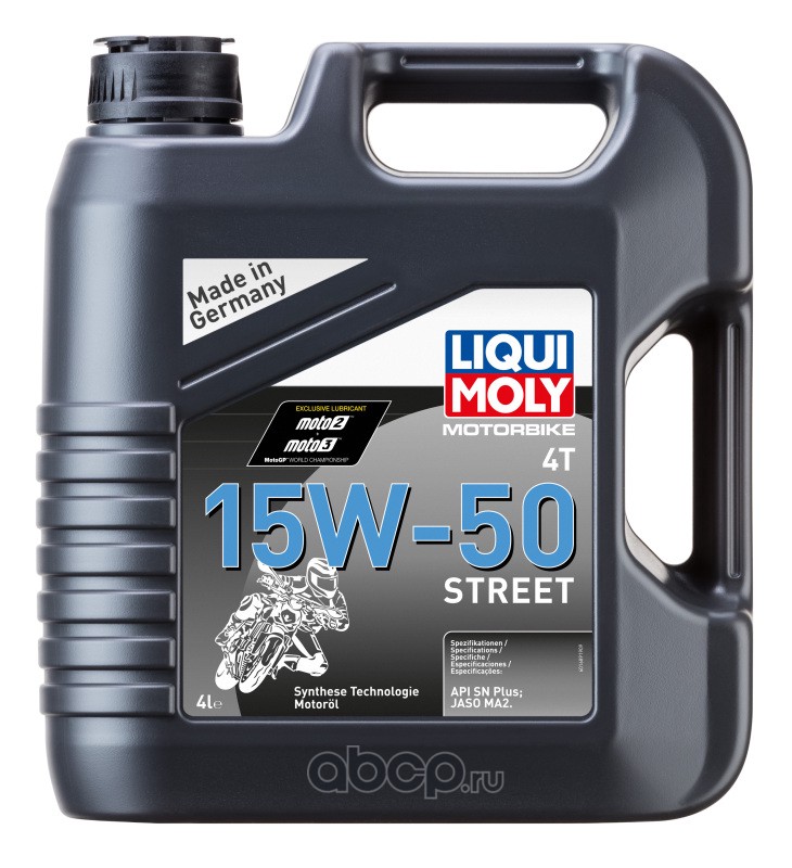 LIQUI MOLY 1689 LiquiMoly НС-синт. мот.масло д/4-т.мотоц. Motorbike 4T Street 15W-50 SL MA2 (4л)