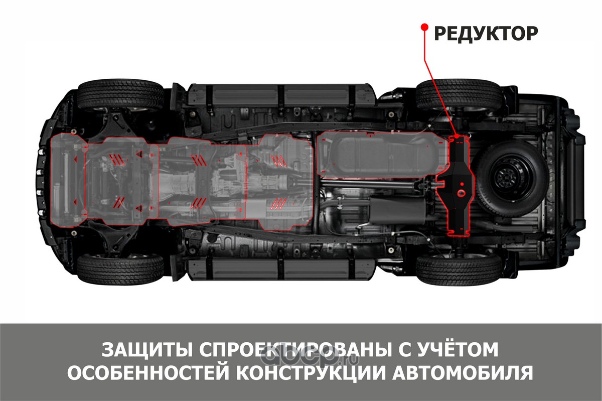 111.08921.1 Автоброня Защита редуктора (сталь) + комплект крепежа для  Changan Hunter Plus 2023- (V - 2.0, АКПП, полный) купить в Воронеже