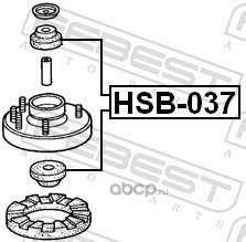 Febest HSB037 Втулка переднего амортизатора
