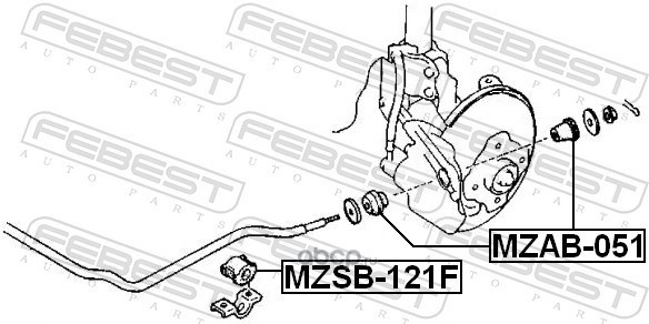 Febest MZSB121F Втулка переднего стабилизатора