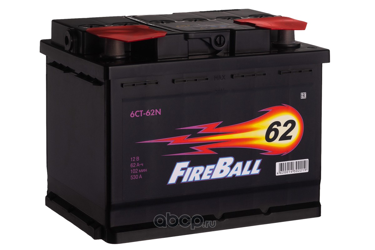 FireBall 562107020 Автомобильный аккумулятор 62 Ач (1) 6СТ-62N 530 A (CCA)