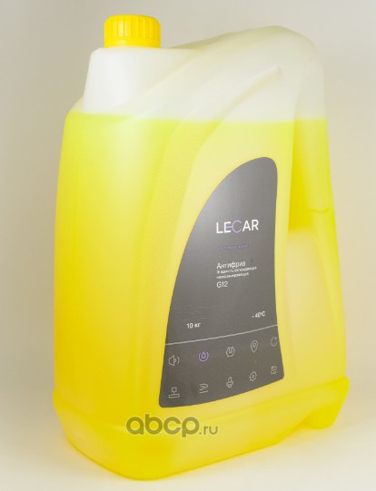 Антифриз LECAR G12 (желтый), 10 кг., канистра LECAR000091210