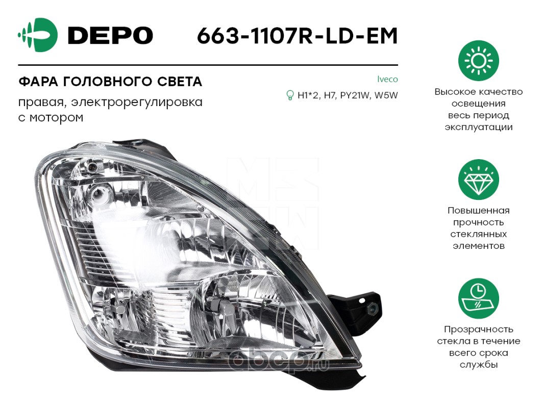 663-1107R-LD-EM Depo Фара купить запчасти в Банзай Авто