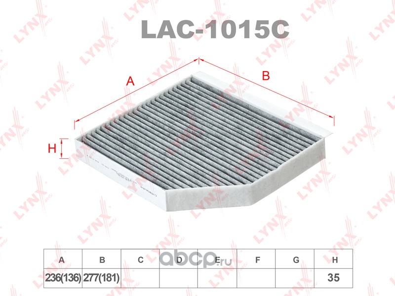 LYNXauto LAC1015C Фильтр салонный угольный