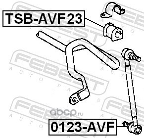 Febest TSBAVF23 Втулка переднего стабилизатора D23