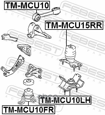 Febest TMMCU15RR Подушка двигателя задняя (гидравлическая)