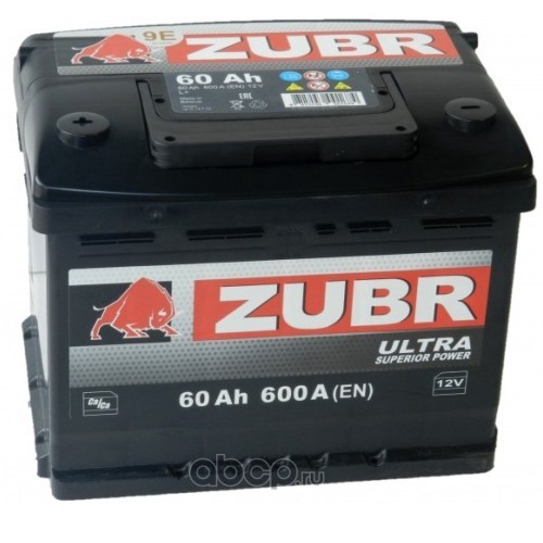 Батарея аккумуляторная 12В 60 Ач 600А обратная (-+) поляр. стандартные (Европа) клеммы ZU600