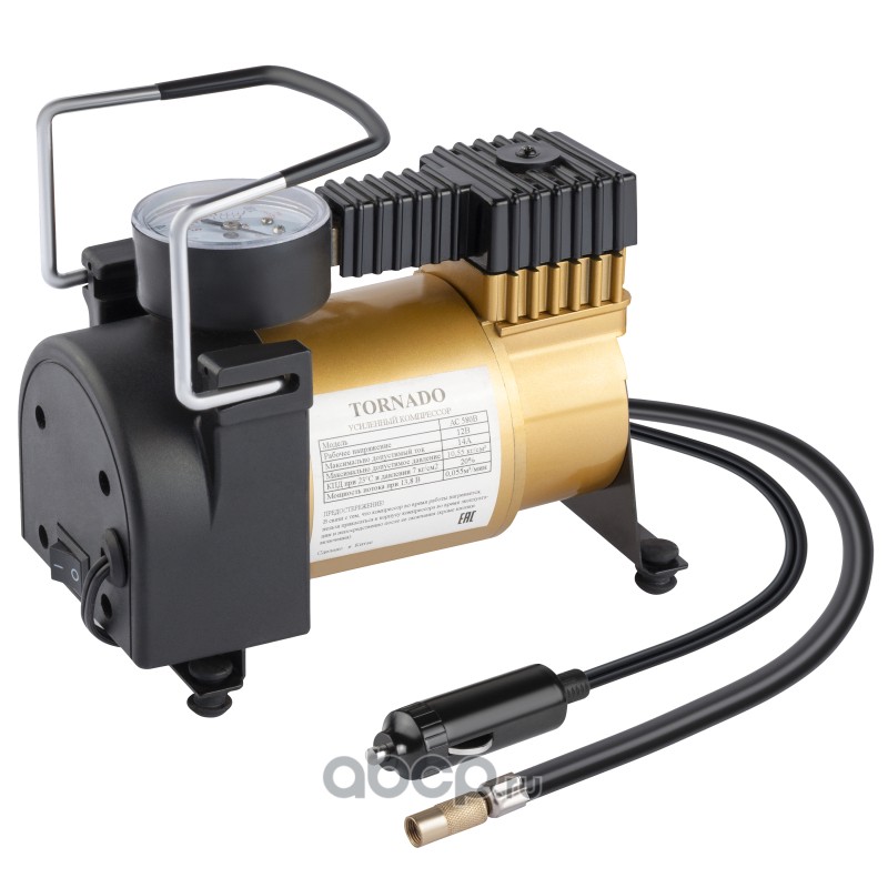 AUTOVIRAZH AC580B Компрессор TORNADO Standart AC-580B, 12V, 140Вт, 35л/мин.