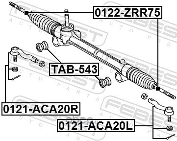 Febest TAB543 Сайлентблок рулевой рейки (комплект)