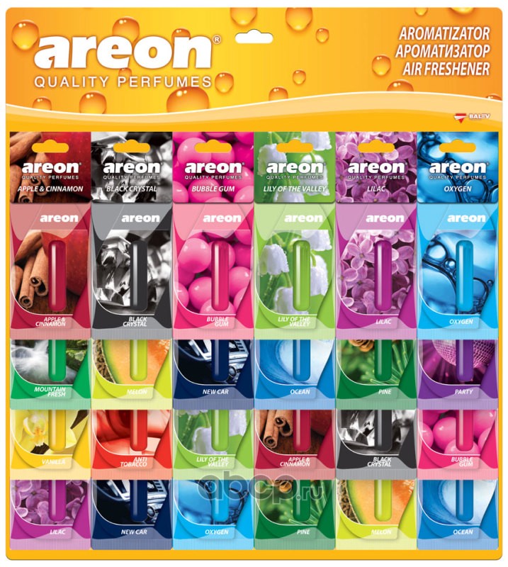 AREON 704021 Ароматизатор AREON гель 5мл. NEW LIQUID ЛИСТ 24шт. (уп. 15 листов)