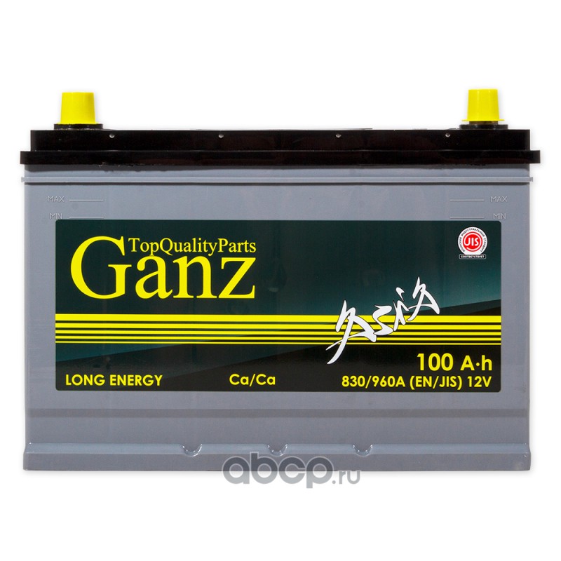 GANZ GAA1001 Аккумулятор GANZ ASIA 100 А/ч 303x175x225 EN830
