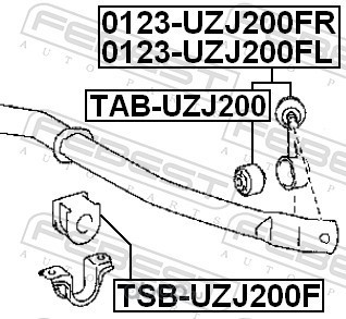 Febest TABUZJ200 Сайлентблок стойки переднего стабилизатора