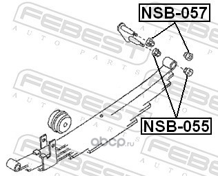 Febest NSB057 Втулка задней рессоры задняя