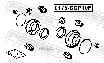 Febest 0175SCP10F Ремкомплект суппорта тормозного переднего