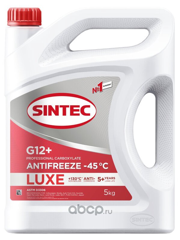 SINTEC 990560 Антифриз Luxe G12+ красный 5кг