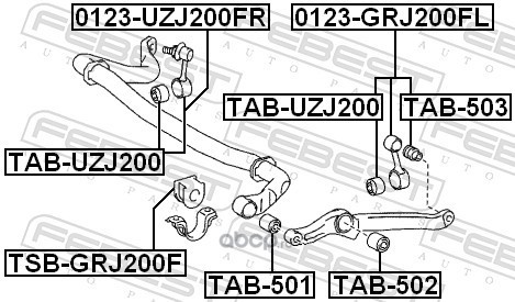 Febest TAB501 Сайлентблок переднего стабилизатора