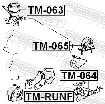 Febest TM064 Подушка двигателя левая