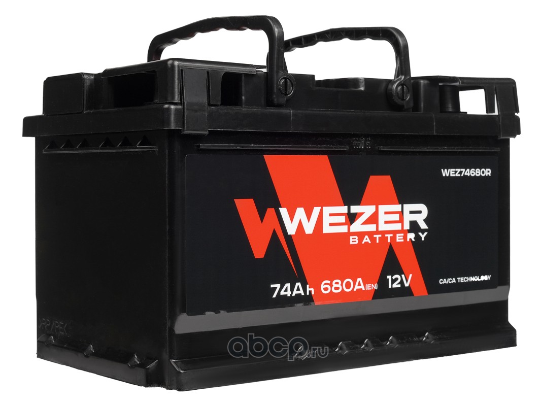 Купить WEZER WEZ74680R WEZ74680R_аккумуляторная батарея! 74Ah 680A +справа  276/175/175 по выгодной цене с доставкой по всей России.