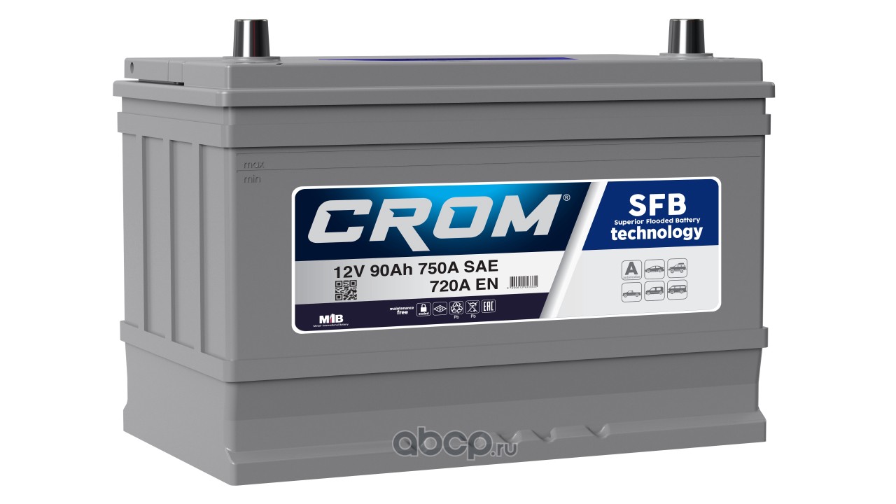 CROM D3190072C Батарея аккумуляторная 12В 90Ач 720А обратная поляр. стандартные клеммы