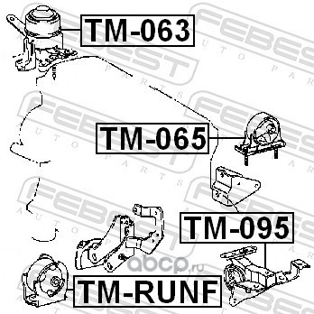 Febest TM065 Подушка двигателя задняя