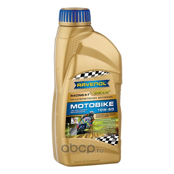 Моторное масло RAVENOL Racing 4-T Motobike SAE 10W-60 , 1 литр 117110800101999