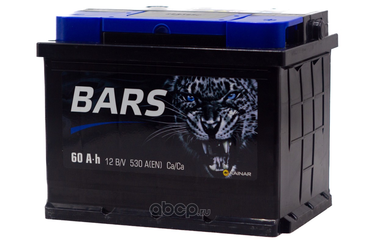 BARS 6СТ6001 Батарея аккумуляторная 60А/ч 530А 12В обратная поляр. Стандартные (Европа) клеммы