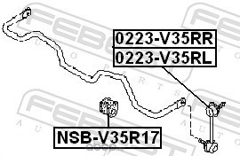 Febest NSBV35R17 Втулка заднего стабилизатора