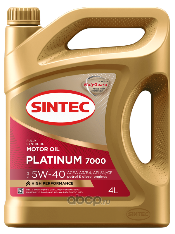 SINTEC 600139 Масло моторное синтетика 5W-40 4 л.