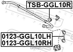 Febest TSBGGL10R Втулка заднего стабилизатора