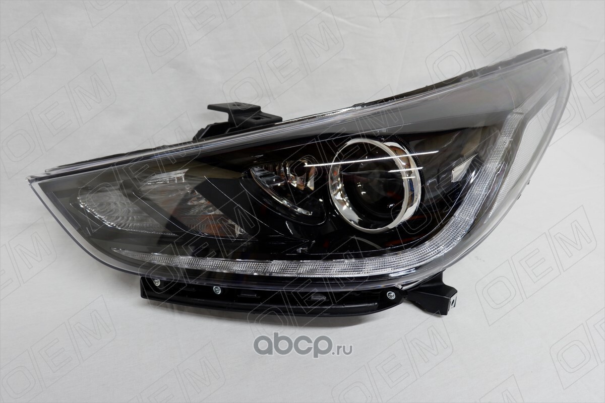 O.E.M. OEM0032FL Фара левая Hyundai Solaris 2 2017-2020, галоген,  светодиодные ДХО (LED)