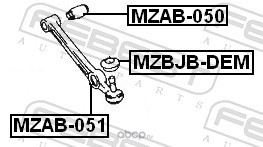 Febest MZAB050 Сайлентблок задний переднего рычага