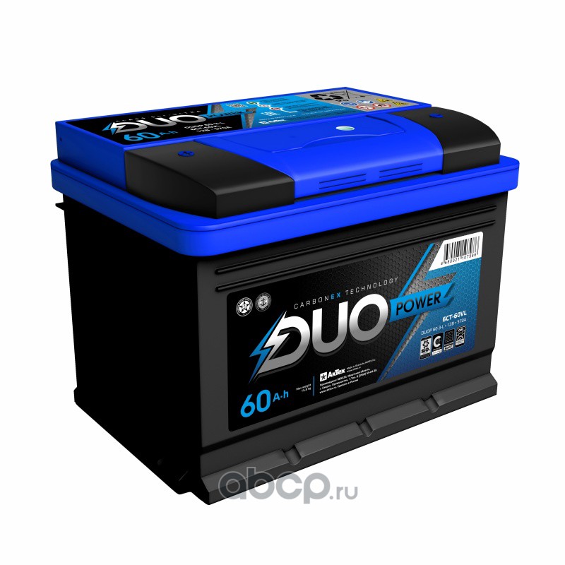 аккумулятор DUO POWER 60 Ач 600A (242х175х190) 6СТ-60 LЗ DUOP603L