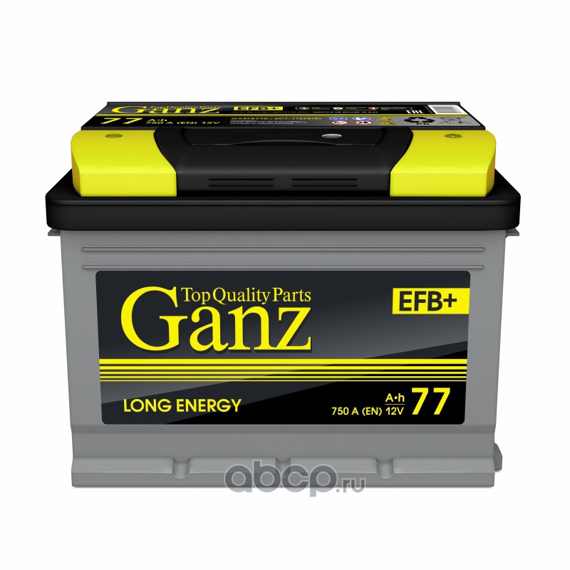 GANZ GAEFB770 Аккумулятор GANZ EFB 77 А/ч ОБР 278x175x190 EN750