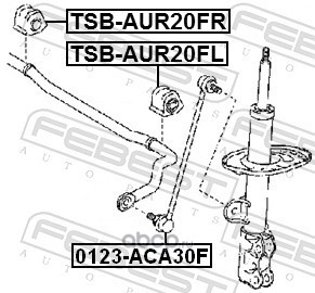 Febest TSBAUR20FR Втулка переднего стабилизатора
